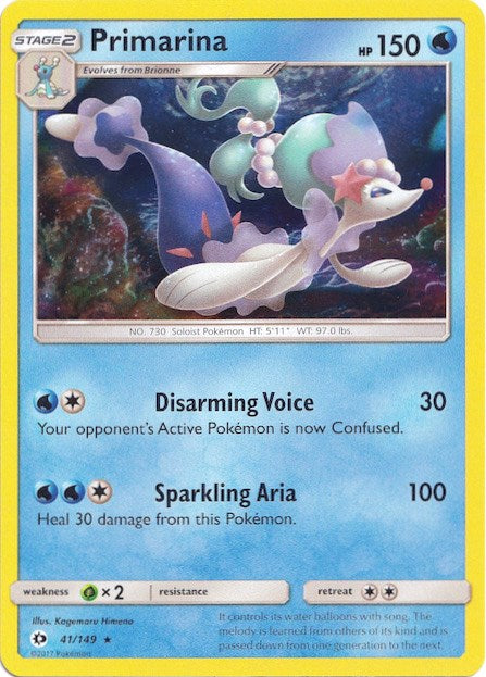 Primarina (41/149) (Water Web Holo) [Sun & Moon: Base Set] | Enigma On Main