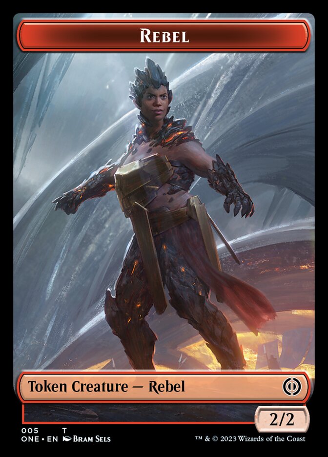 Rebel // Phyrexian Germ Double-Sided Token [Phyrexia: All Will Be One Commander Tokens] | Enigma On Main