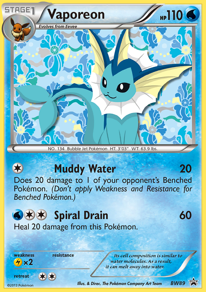 Vaporeon (BW89) [Black & White: Black Star Promos] | Enigma On Main