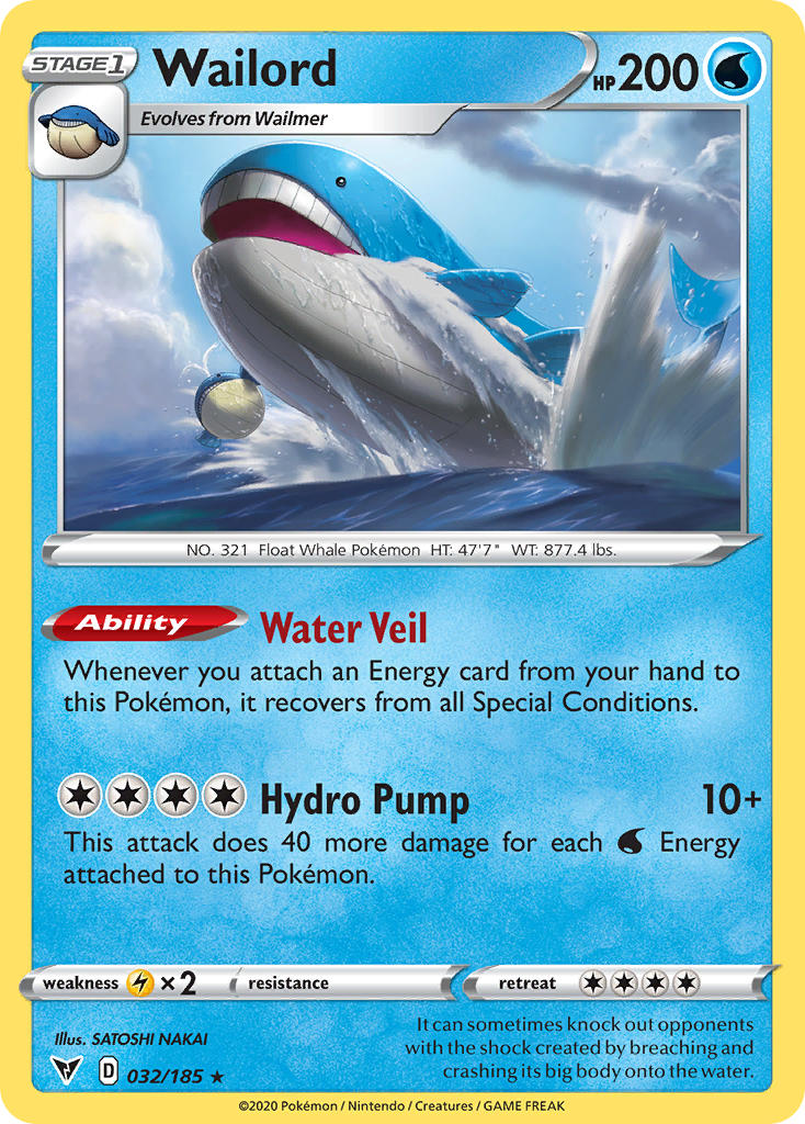 Wailord (032/185) [Sword & Shield: Vivid Voltage] | Enigma On Main