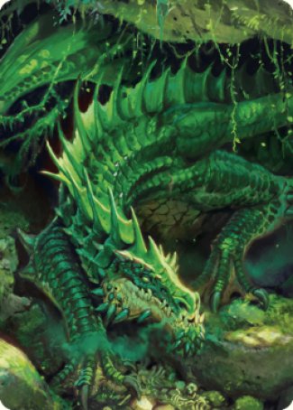 Lurking Green Dragon Art Card [Commander Legends: Battle for Baldur's Gate Art Series] | Enigma On Main