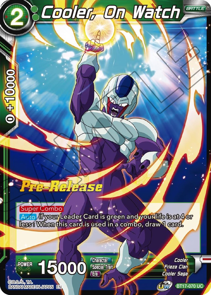 Cooler, On Watch (BT17-070) [Ultimate Squad Prerelease Promos] | Enigma On Main