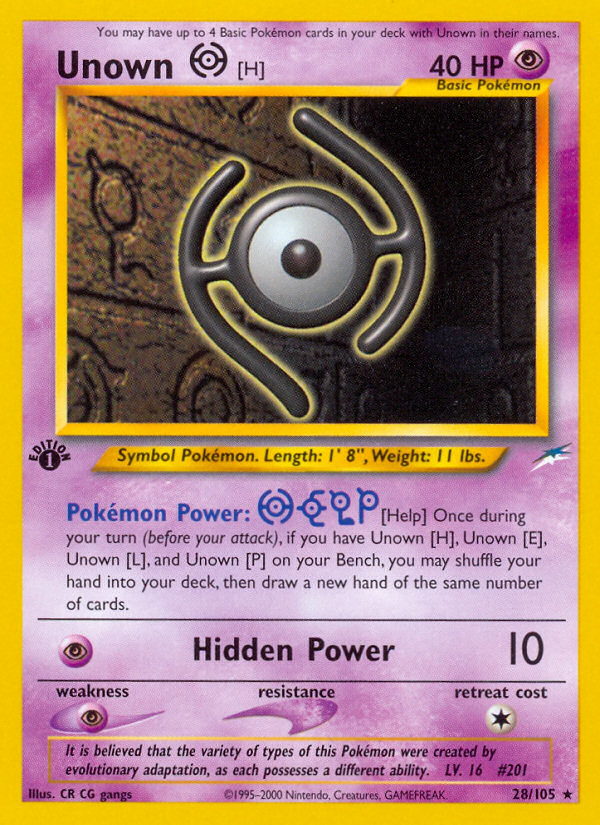 Unown [H] (28/105) [Neo Destiny 1st Edition] | Enigma On Main