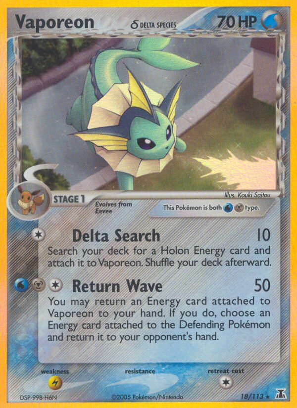 Vaporeon (18/113) (Delta Species) [EX: Delta Species] | Enigma On Main