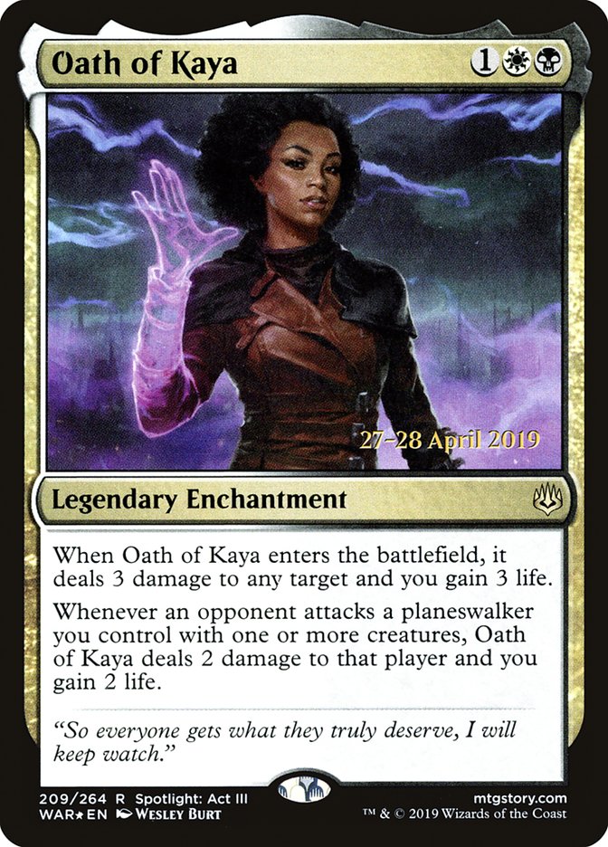 Oath of Kaya  [War of the Spark Prerelease Promos] | Enigma On Main