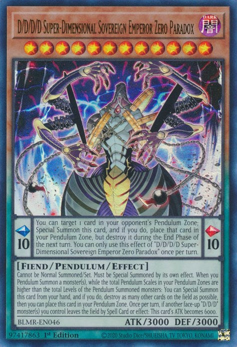 D/D/D/D Super-Dimensional Sovereign Emperor Zero Paradox [BLMR-EN046] Ultra Rare | Enigma On Main