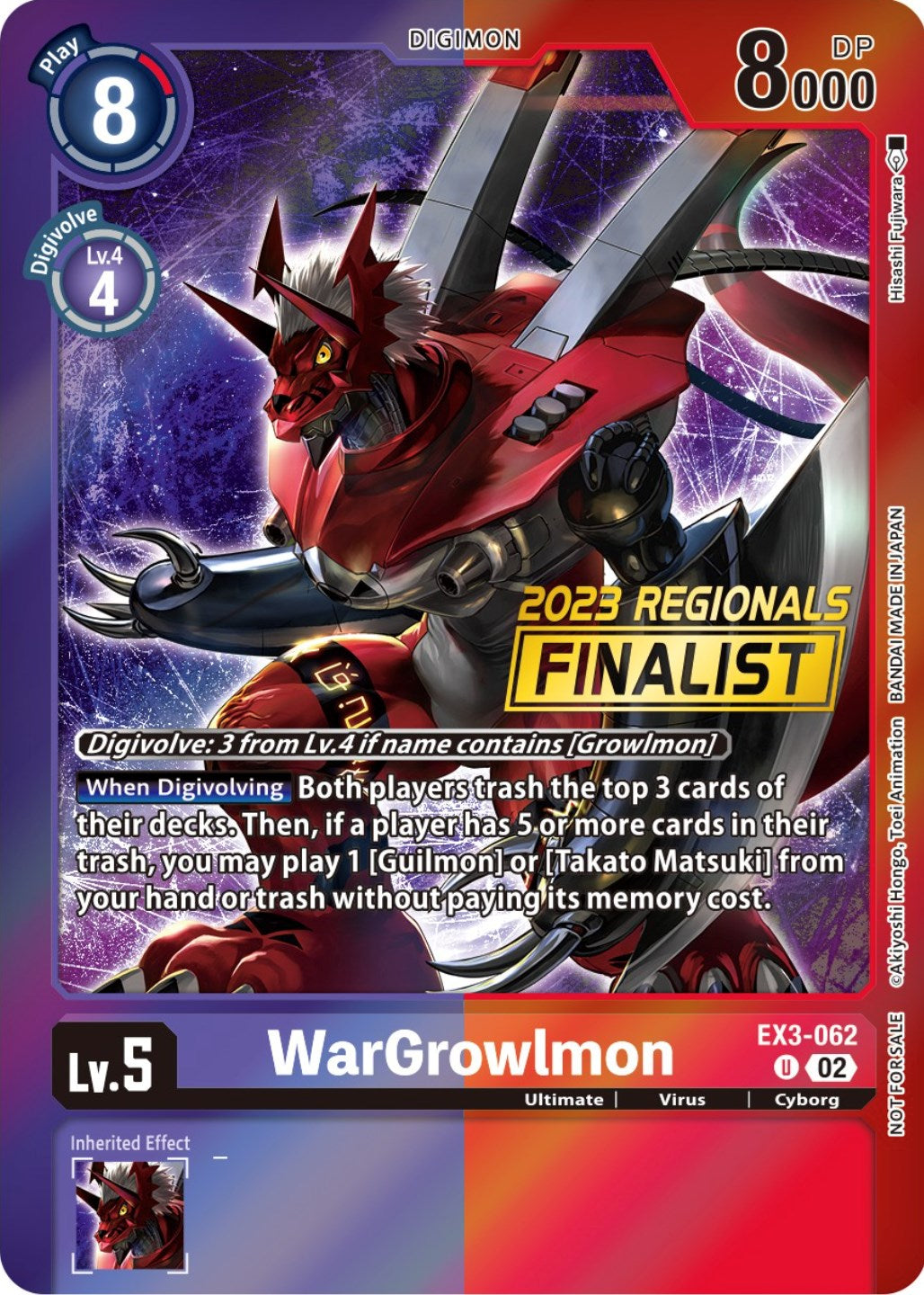 WarGrowlmon [EX3-062] (2023 Regionals Finalist) [Draconic Roar Promos] | Enigma On Main