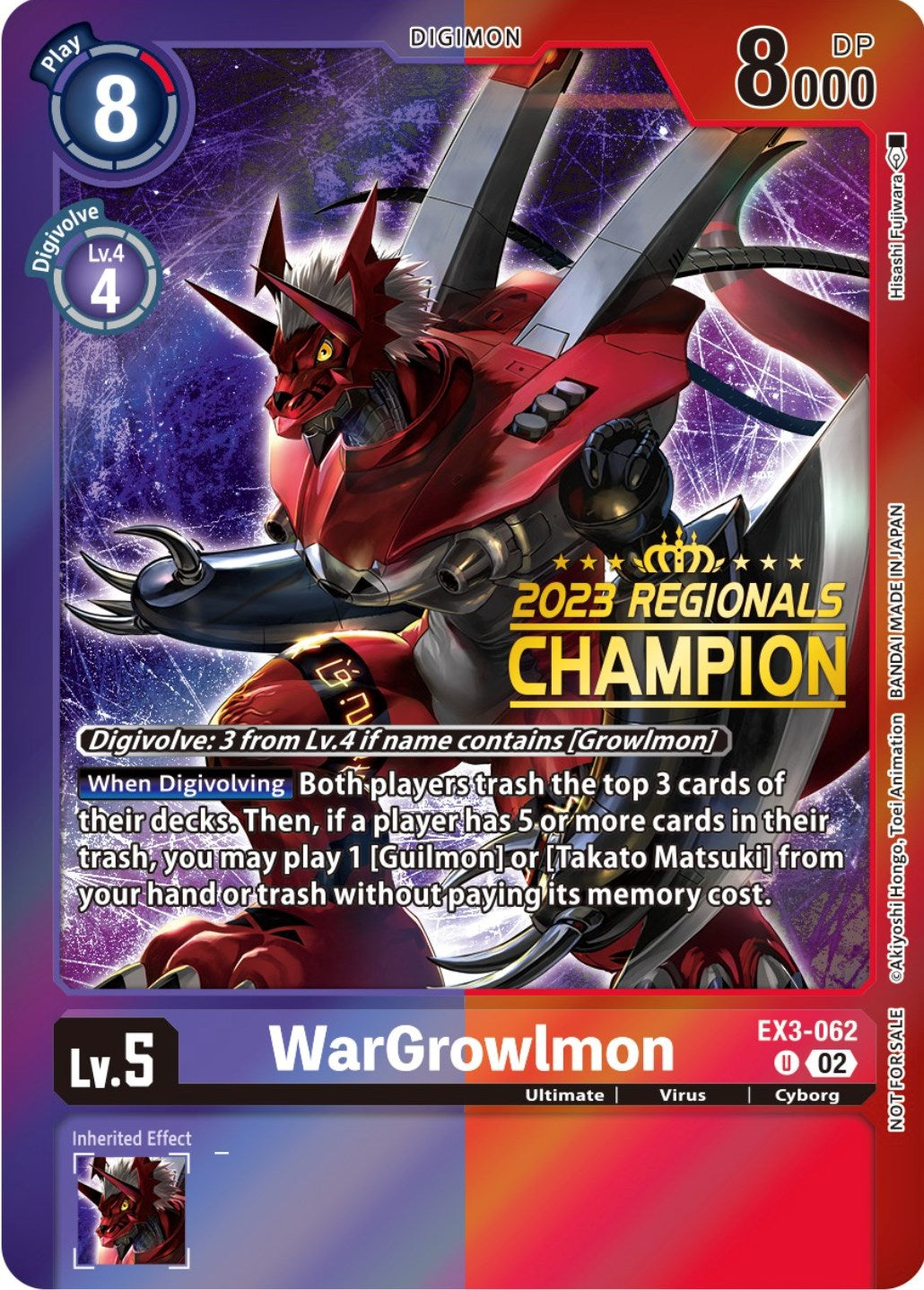 WarGrowlmon [EX3-062] (2023 Regionals Champion) [Draconic Roar Promos] | Enigma On Main