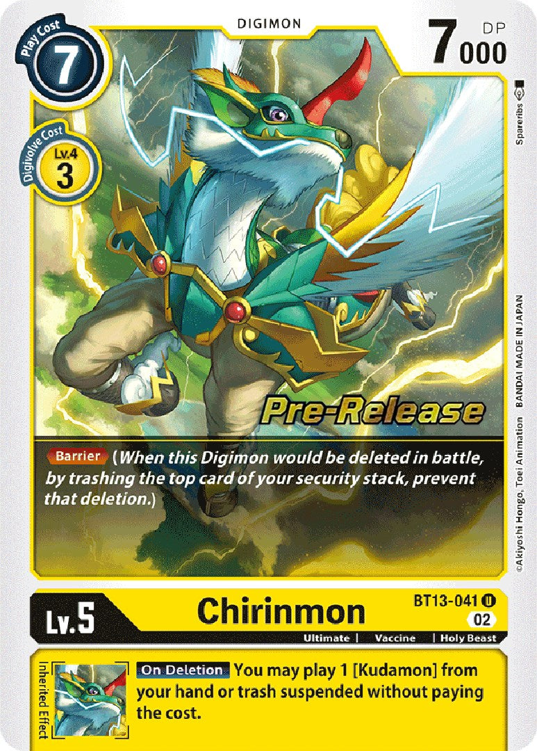 Chirinmon [BT13-041] [Versus Royal Knight Booster Pre-Release Cards] | Enigma On Main