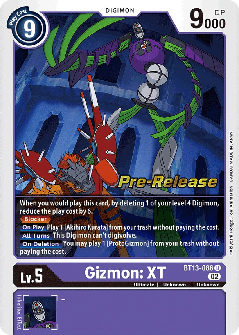 Gizmon: XT [BT13-086] [Versus Royal Knight Booster Pre-Release Cards] | Enigma On Main