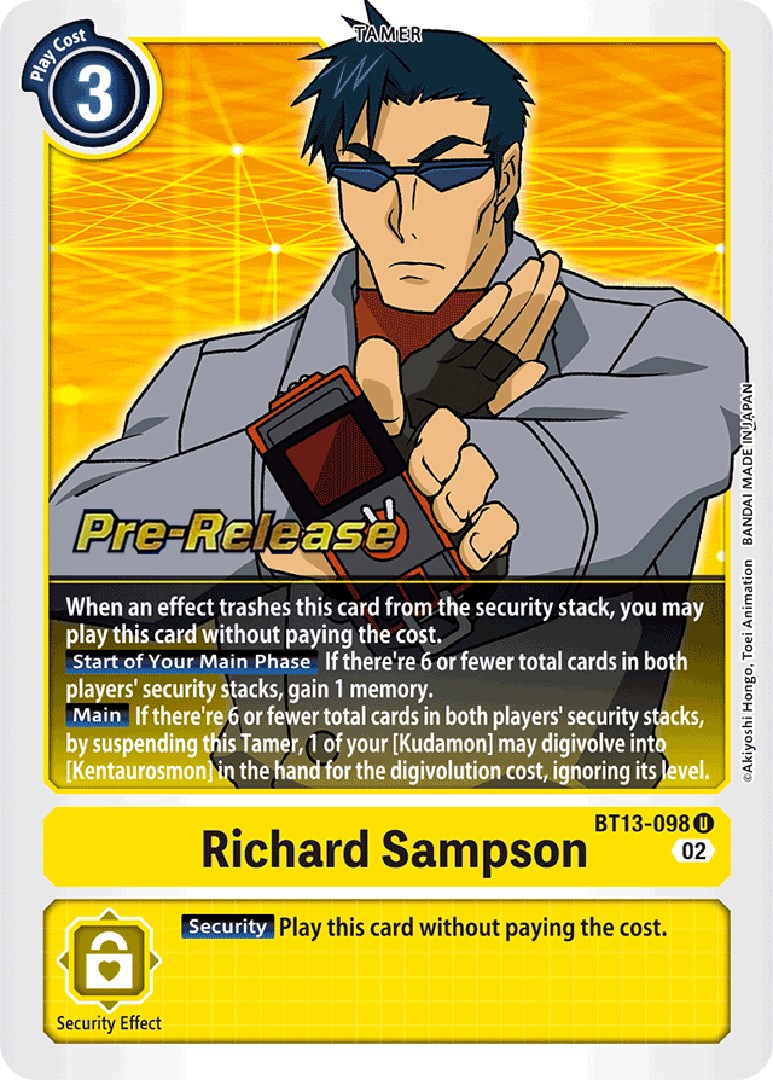 Richard Sampson [BT13-098] [Versus Royal Knight Booster Pre-Release Cards] | Enigma On Main