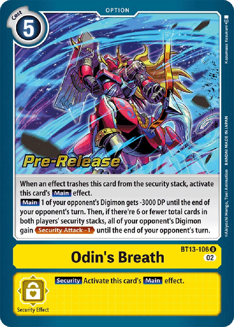 Odin's Breath [BT13-106] [Versus Royal Knight Booster Pre-Release Cards] | Enigma On Main