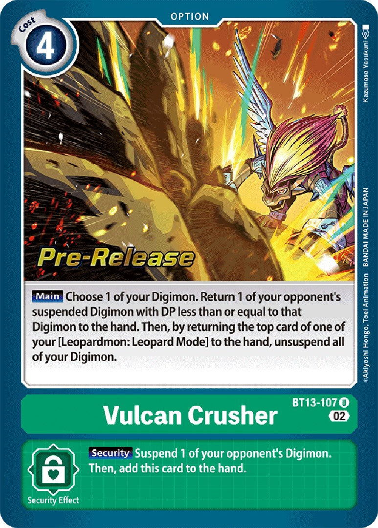 Vulcan Crusher [BT13-107] [Versus Royal Knight Booster Pre-Release Cards] | Enigma On Main