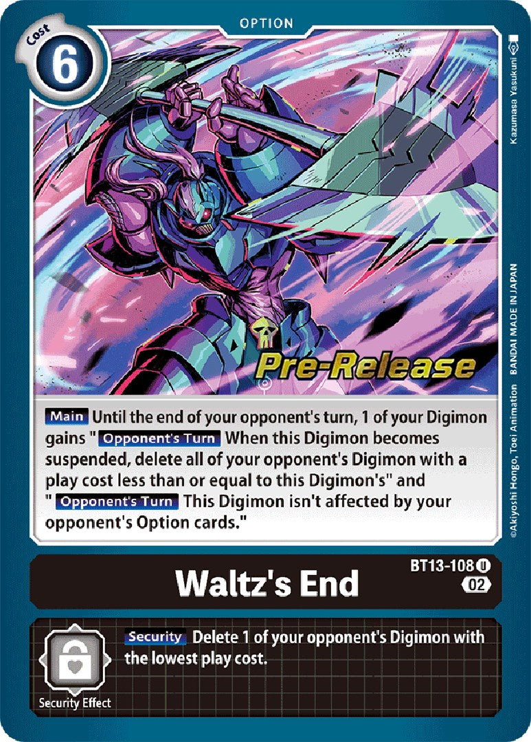 Waltz's End [BT13-108] [Versus Royal Knight Booster Pre-Release Cards] | Enigma On Main