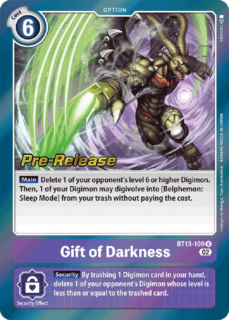 Gift of Darkness [BT13-109] [Versus Royal Knight Booster Pre-Release Cards] | Enigma On Main