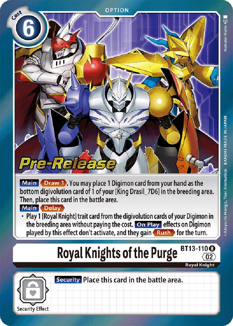 Royal Knights of the Purge [BT13-110] [Versus Royal Knight Booster Pre-Release Cards] | Enigma On Main