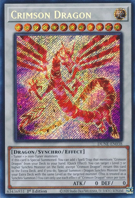 Crimson Dragon [DUNE-EN038] Secret Rare | Enigma On Main