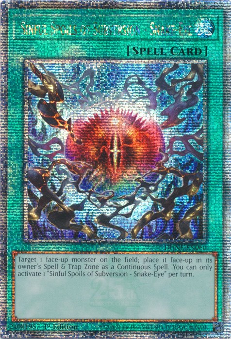 Sinful Spoils of Subversion - Snake-Eye [DUNE-EN060] Quarter Century Secret Rare | Enigma On Main