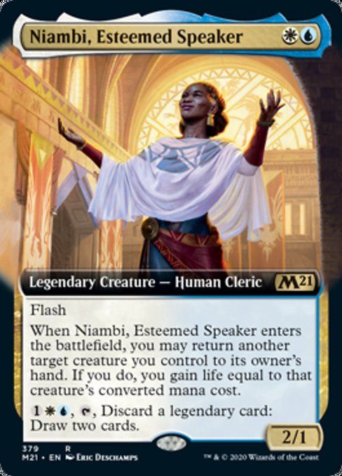 Niambi, Esteemed Speaker (Extended Art) [Core Set 2021] | Enigma On Main