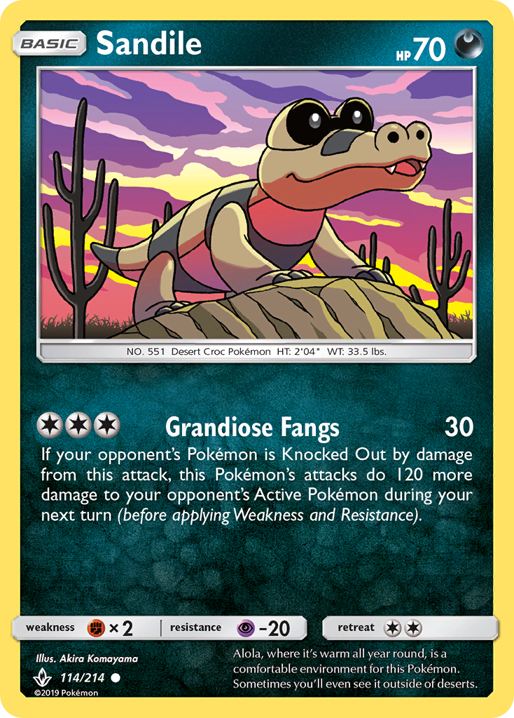 Sandile (114/214) [Sun & Moon: Unbroken Bonds] | Enigma On Main