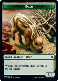 Boar // Food (17) Double-sided Token [Throne of Eldraine Tokens] | Enigma On Main
