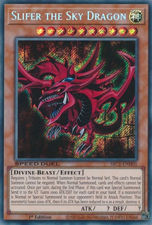 Slifer the Sky Dragon [SBC1-ENH01] Secret Rare | Enigma On Main