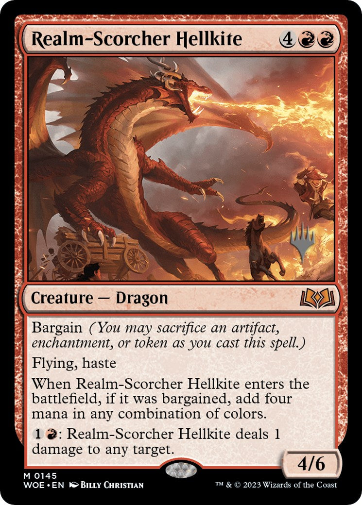 Realm-Scorcher Hellkite (Promo Pack) [Wilds of Eldraine Promos] | Enigma On Main