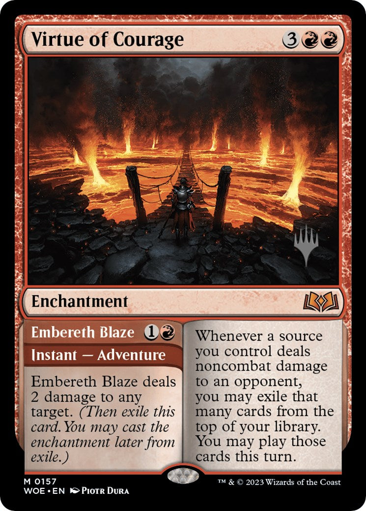 Virtue of Courage //Embereth Blaze (Promo Pack) [Wilds of Eldraine Promos] | Enigma On Main