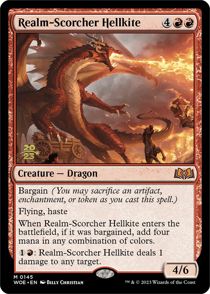 Realm-Scorcher Hellkite [Wilds of Eldraine Prerelease Promos] | Enigma On Main