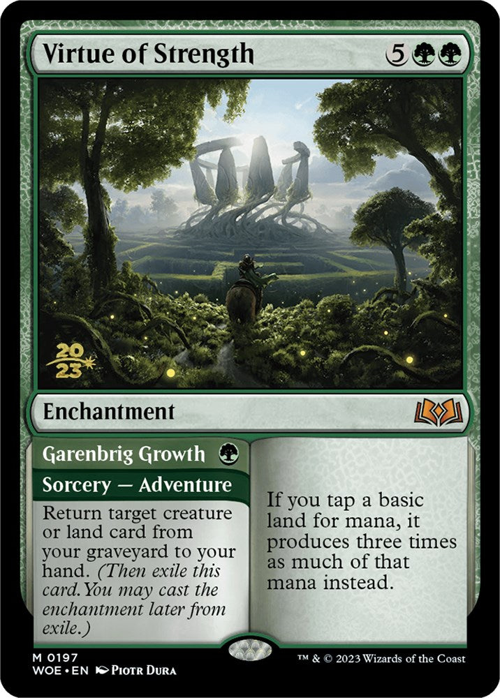 Virtue of Strength // Garenbrig Growth [Wilds of Eldraine Prerelease Promos] | Enigma On Main