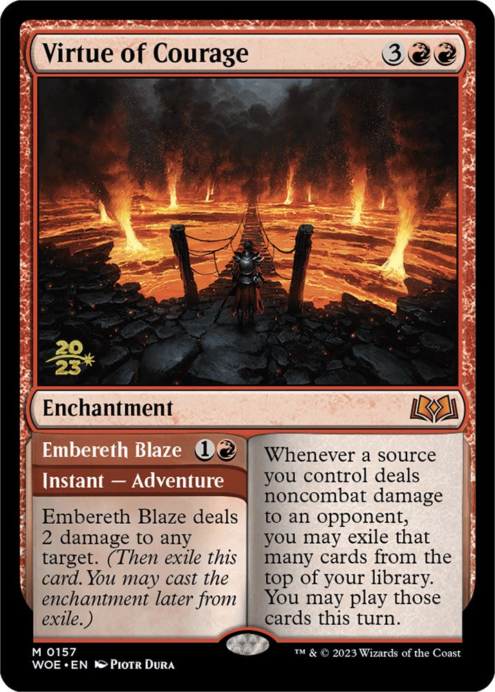 Virtue of Courage // Embereth Blaze [Wilds of Eldraine Prerelease Promos] | Enigma On Main