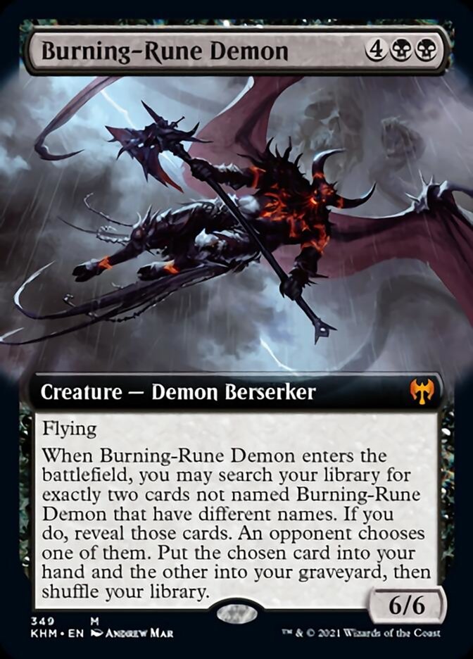 Burning-Rune Demon (Extended Art) [Kaldheim] | Enigma On Main