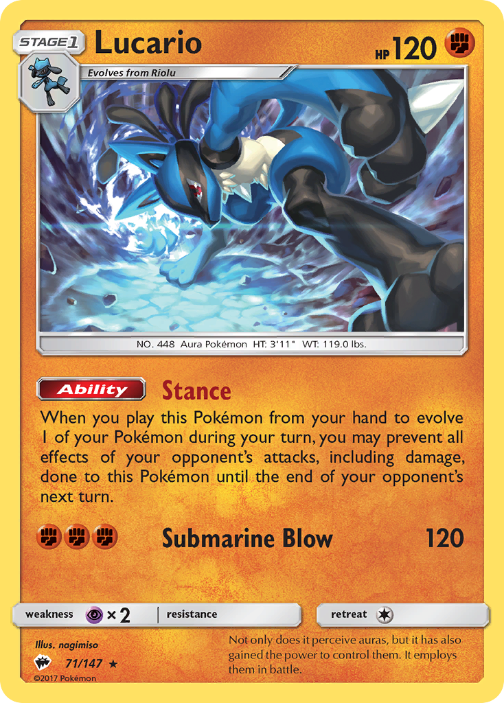 Lucario (71/147) [Sun & Moon: Burning Shadows] | Enigma On Main