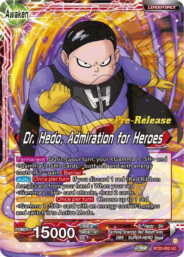 Dr. Hedo // Dr Hedo, Admiration for Heroes (BT22-002) [Critical Blow Prerelease Promos] | Enigma On Main