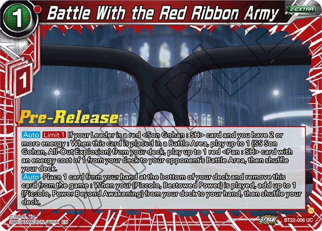 Battle With the Red Ribbon Army (BT22-006) [Critical Blow Prerelease Promos] | Enigma On Main