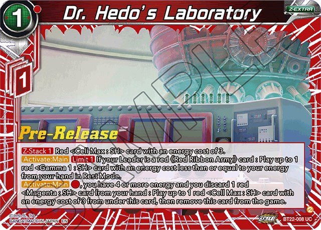 Dr. Hedo's Laboratory (BT22-008) [Critical Blow Prerelease Promos] | Enigma On Main