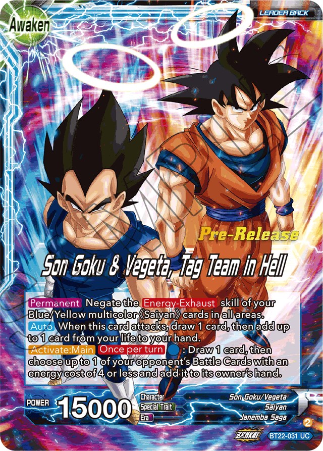 Son Goku // Son Goku & Vegeta, Tag Team in Hell (BT22-031) [Critical Blow Prerelease Promos] | Enigma On Main