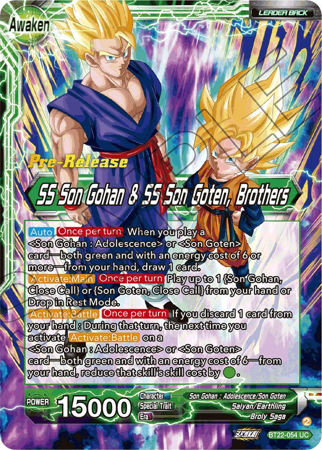 Son Goten // SS Son Gohan & SS Son Goten, Brothers (BT22-054) [Critical Blow Prerelease Promos] | Enigma On Main