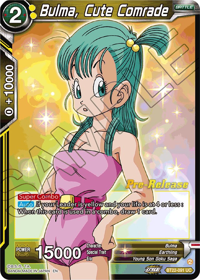 Bulma, Cute Comrade (BT22-091) [Critical Blow Prerelease Promos] | Enigma On Main