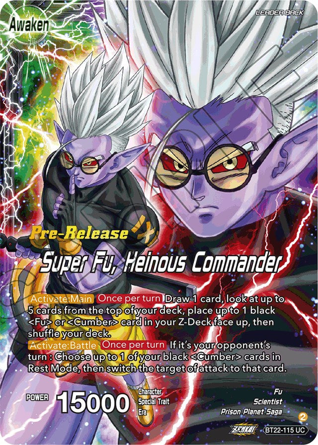 Fu // Super Fu, Heinous Commander (BT22-115) [Critical Blow Prerelease Promos] | Enigma On Main