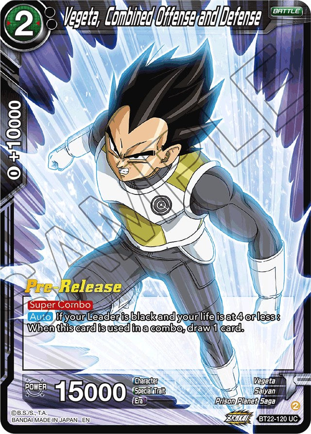 Vegeta, Combined Offense and Defense (BT22-120) [Critical Blow Prerelease Promos] | Enigma On Main