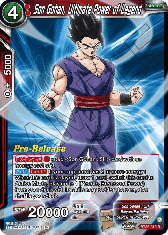 Son Gohan, Ultimate Power of Legend (BT22-010) [Critical Blow Prerelease Promos] | Enigma On Main