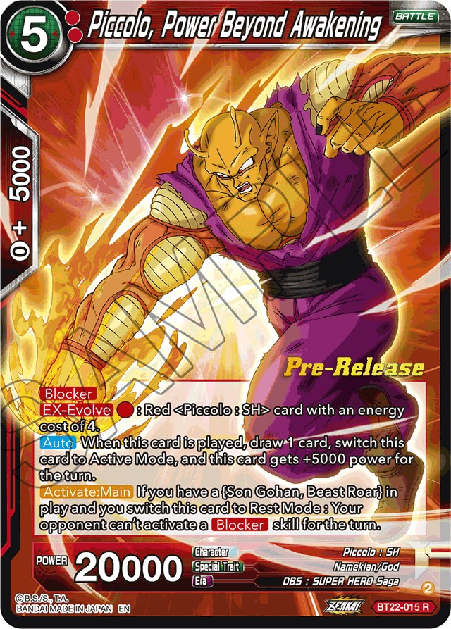 Piccolo, Power Beyond Awakening (BT22-015) [Critical Blow Prerelease Promos] | Enigma On Main