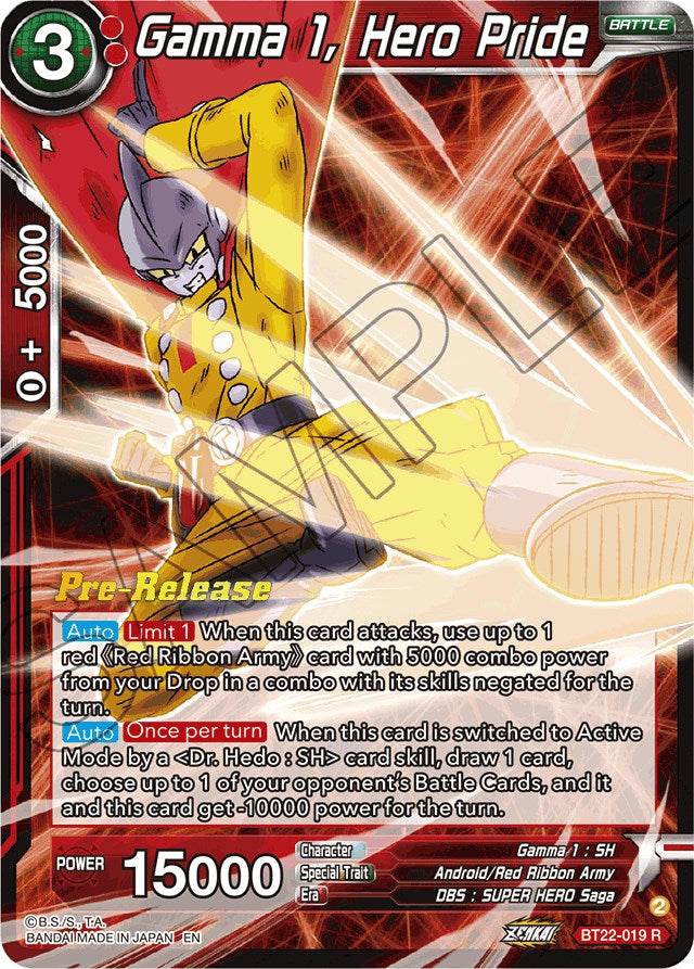 Gamma 1, Hero Pride (BT22-019) [Critical Blow Prerelease Promos] | Enigma On Main