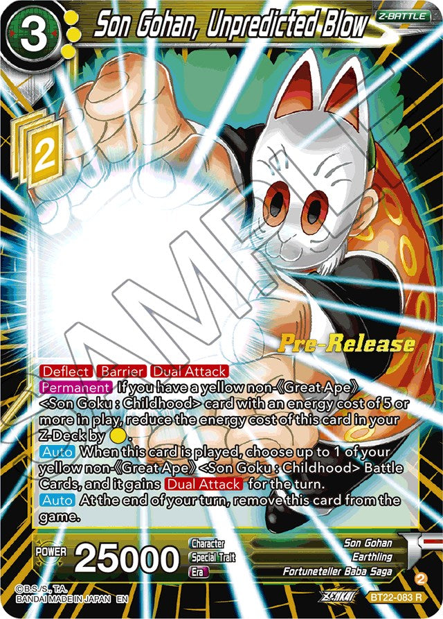 Son Gohan, Unpredicted Blow (BT22-083) [Critical Blow Prerelease Promos] | Enigma On Main