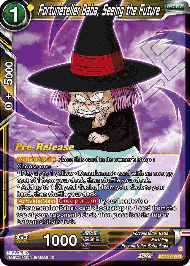 Fortuneteller Baba, Seeing the Future (BT22-093) [Critical Blow Prerelease Promos] | Enigma On Main