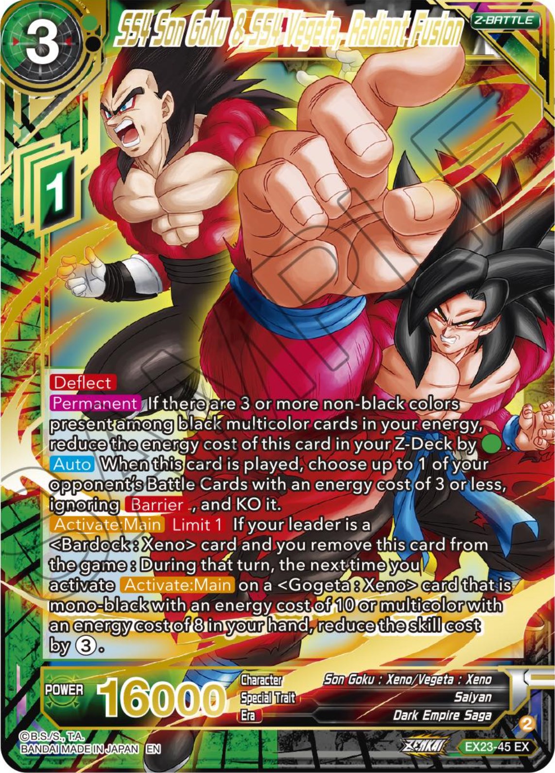 SS4 Son Goku & SS4 Vegeta, Radiant Fusion (EX23-45) [Premium Anniversary Box 2023] | Enigma On Main