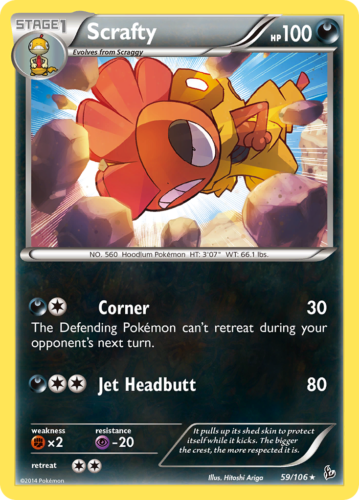 Scrafty (59/106) [XY: Flashfire] | Enigma On Main