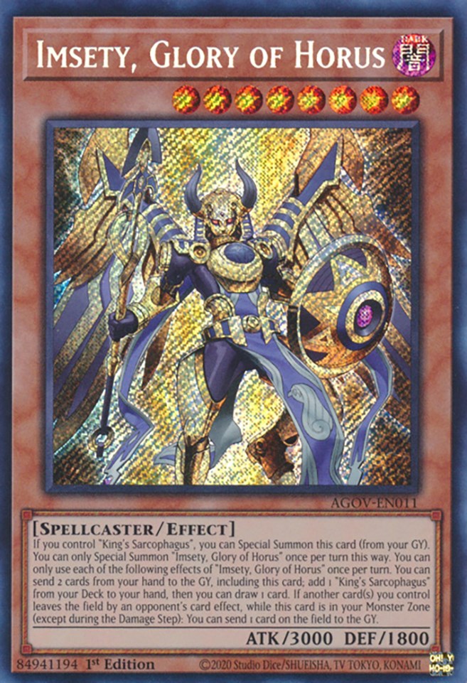 Imsety, Glory of Horus [AGOV-EN011] Secret Rare | Enigma On Main