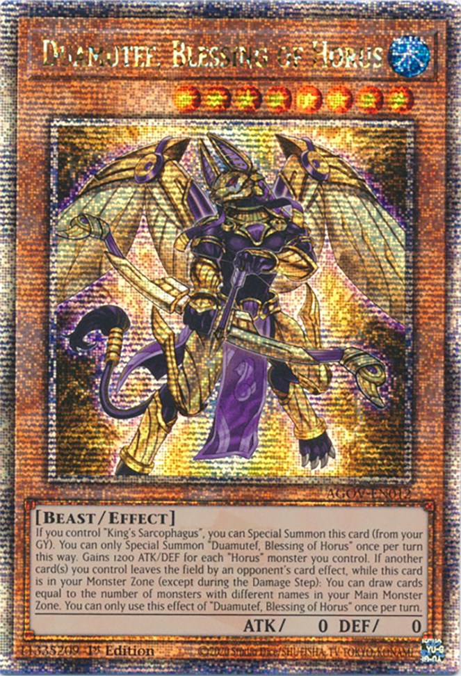 Duamutef, Blessing of Horus (Quarter Century Secret Rare) [AGOV-EN012] Quarter Century Secret Rare | Enigma On Main